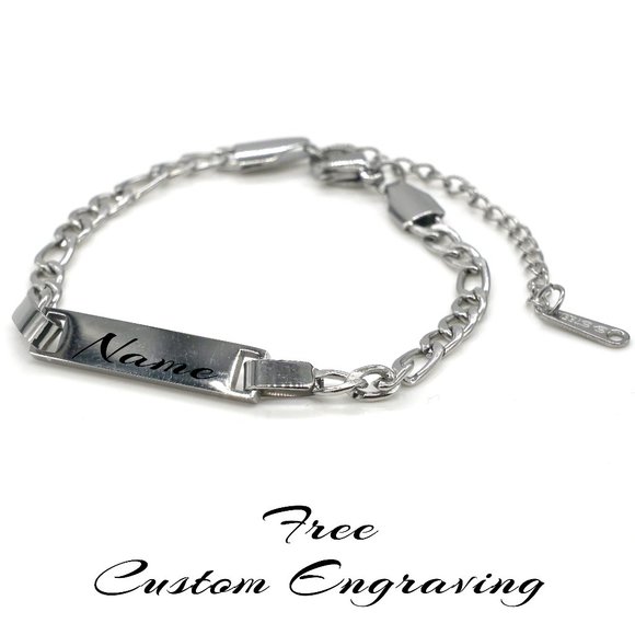 My Bead Emporium Other - Silver baby bracelet with personalized name plate.